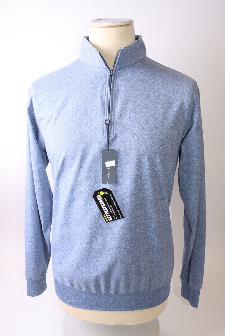 Turtleson Men’s Siro Long Sleeve 1/4 Zip Mid Layer Sweater – Blue – L – Get That Brand