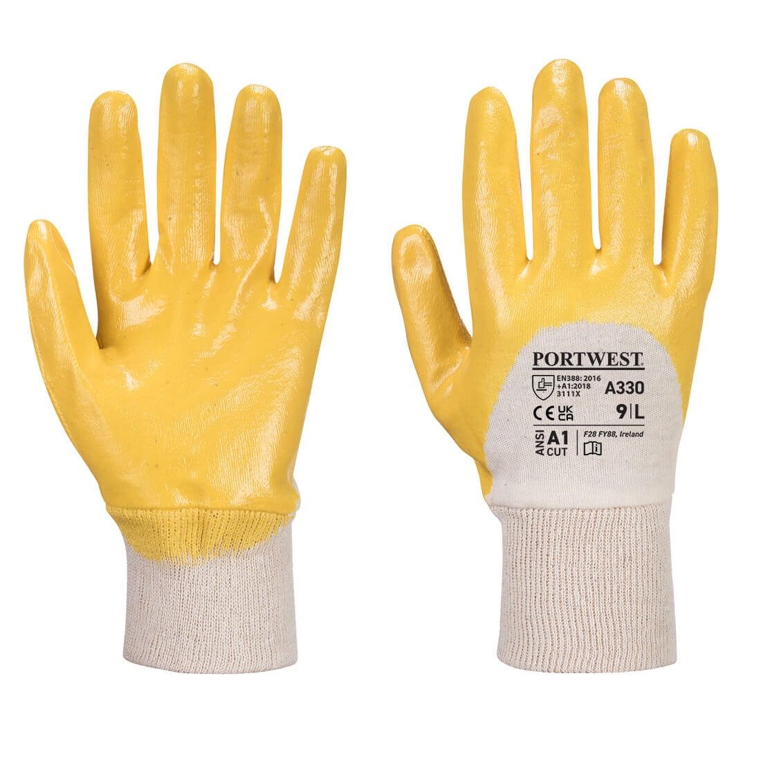 Nitrile Light Knitwrist Yellow – Work Safety Protective Equipment – Portwest – Regus Supply