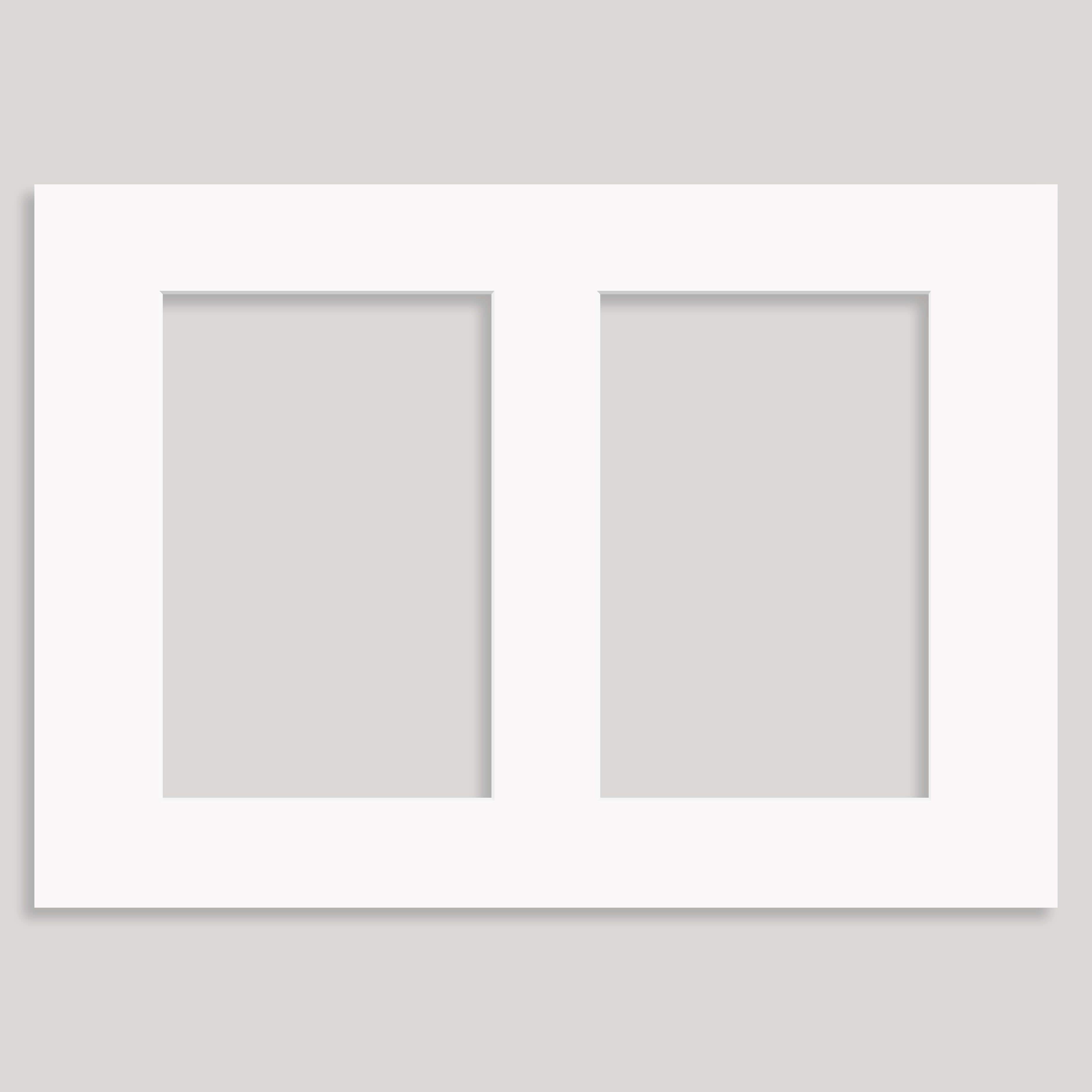 A4 Photo/Picture Mount for two 6x4inch Pictures/Photos (individually bagged) – 8001 Soft White