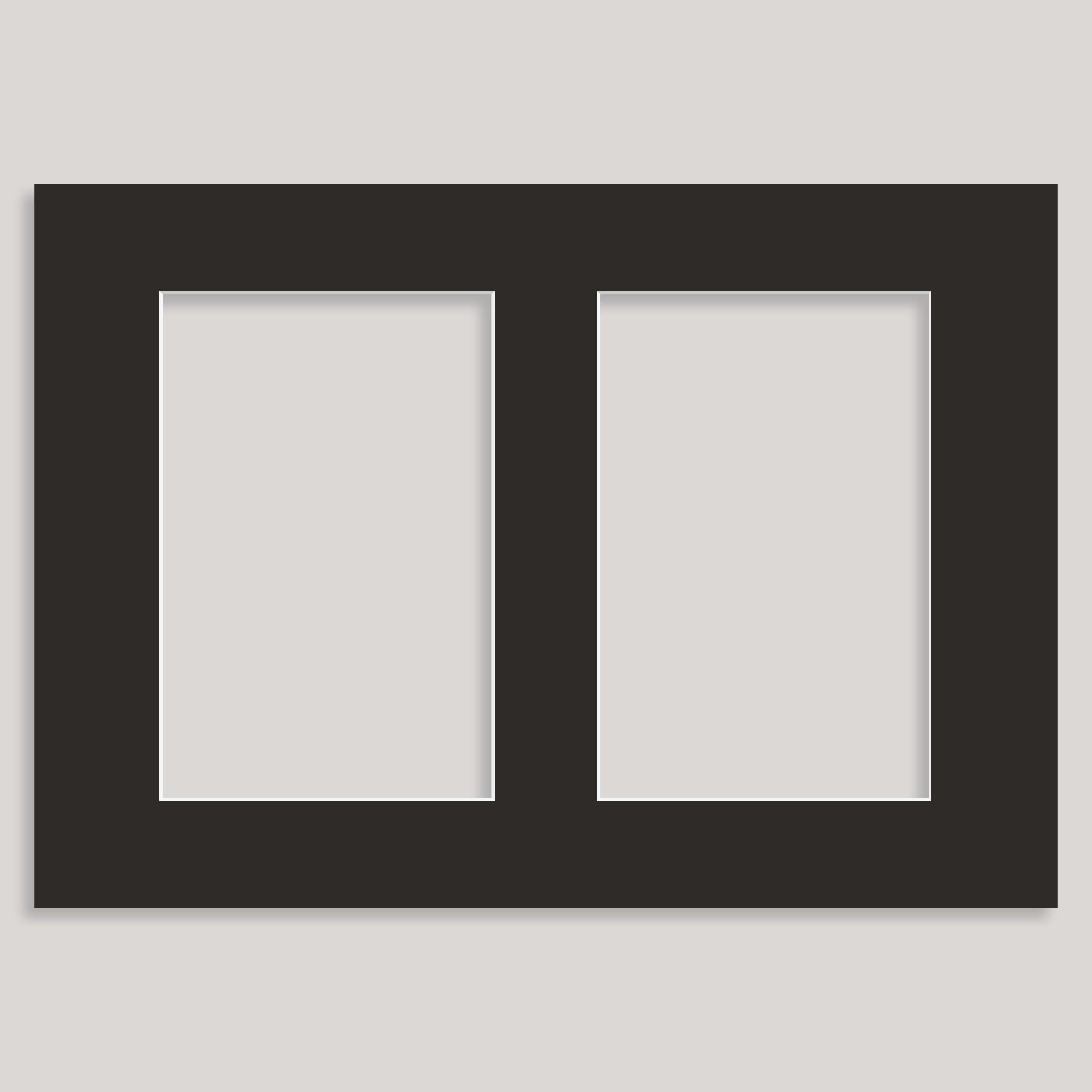 A4 Photo/Picture Mount for two 6x4inch Pictures/Photos (individually bagged) – 8011 Black