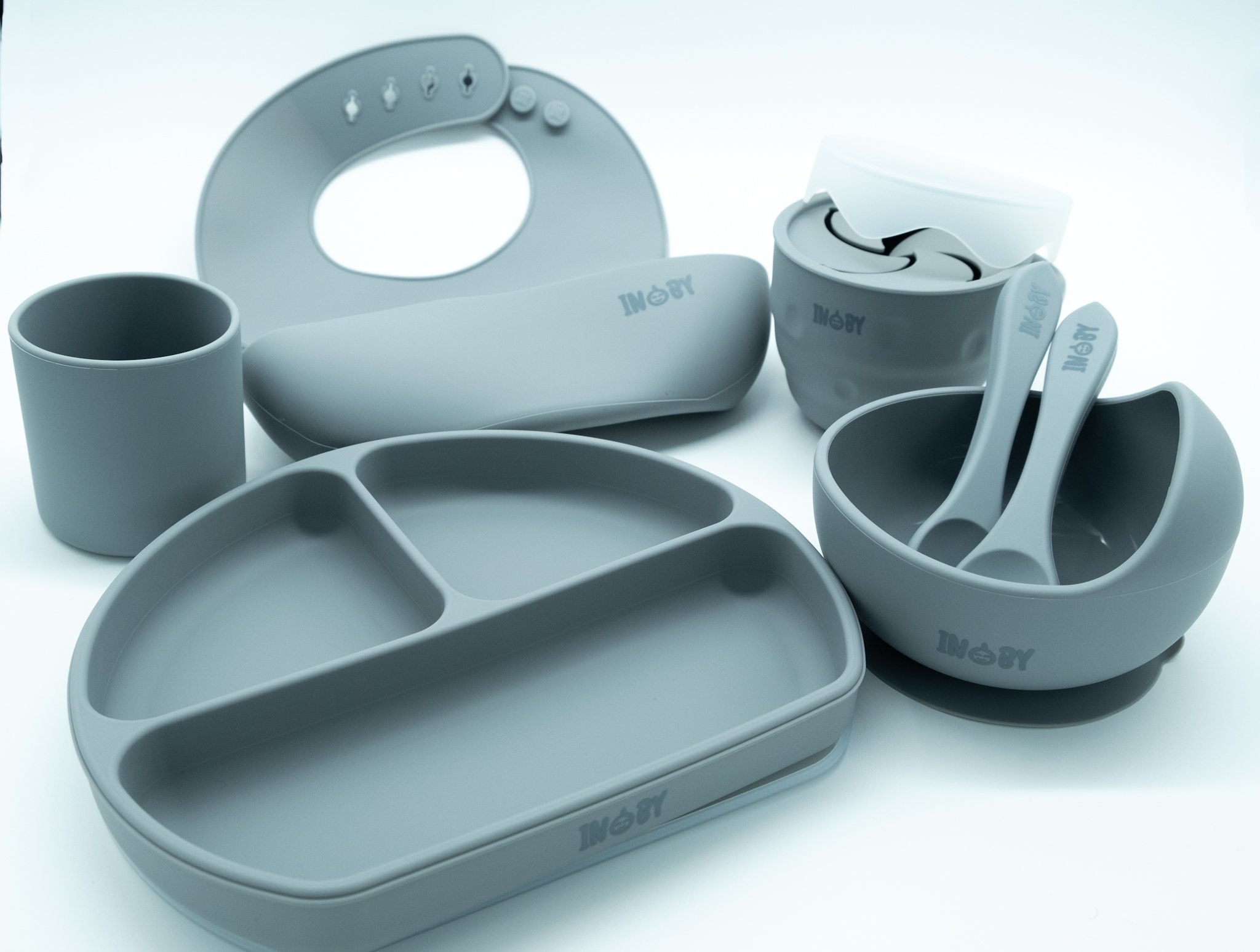 INOBY Silicone Complete Weaning Set Grey