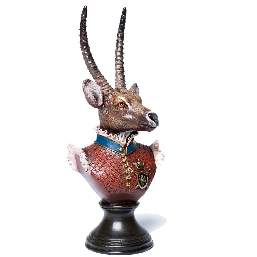Sculpture Dressed Antelope Bust – 36cm x 13cm x 9cm