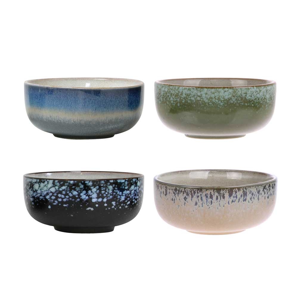 Ceramic 70’S Bowls Medium Set Of 4 – Autumn Winter – HK Living – Folk Interiors