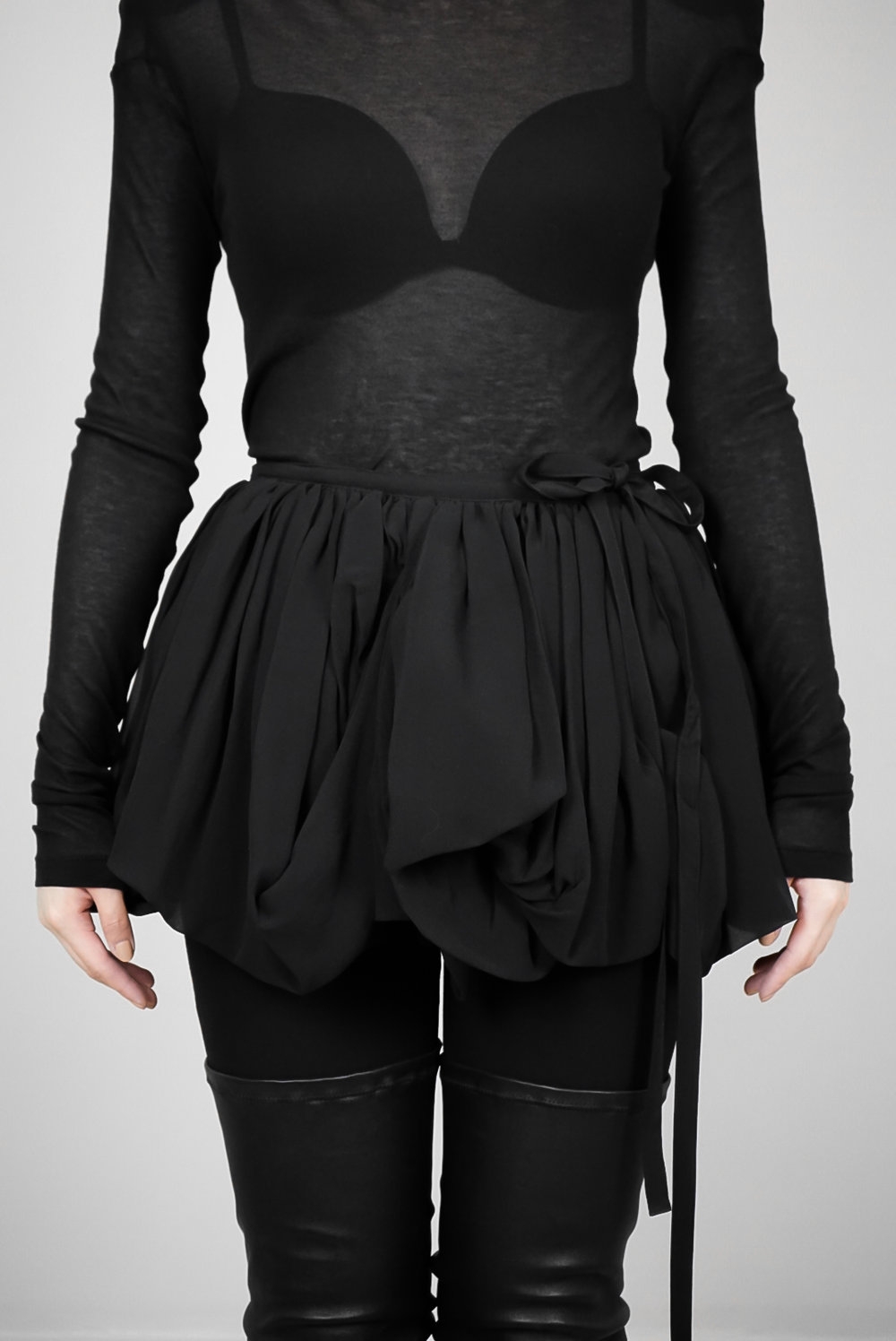 Ann Demeulemeester – Womens – Wrap Skirt – Black – Silk