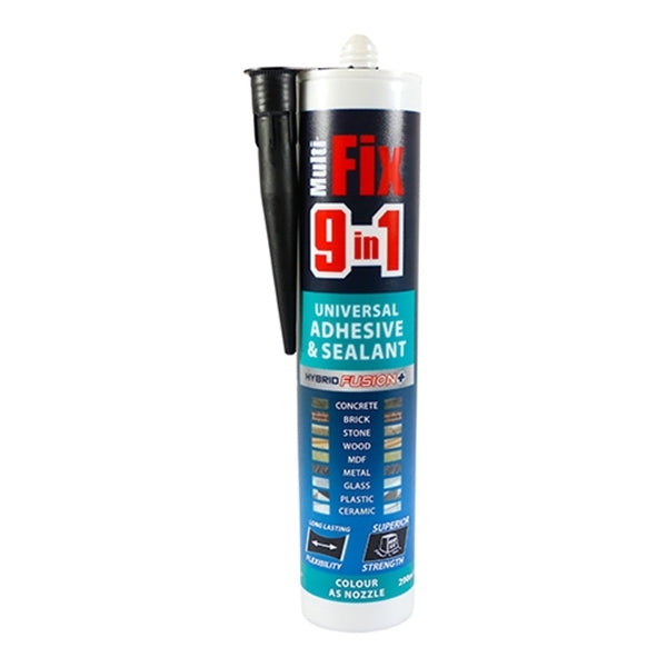 Multi-Fix 9 In 1 Universal Adhesive & Sealant – 290ml – Black – Just The Job Supplies