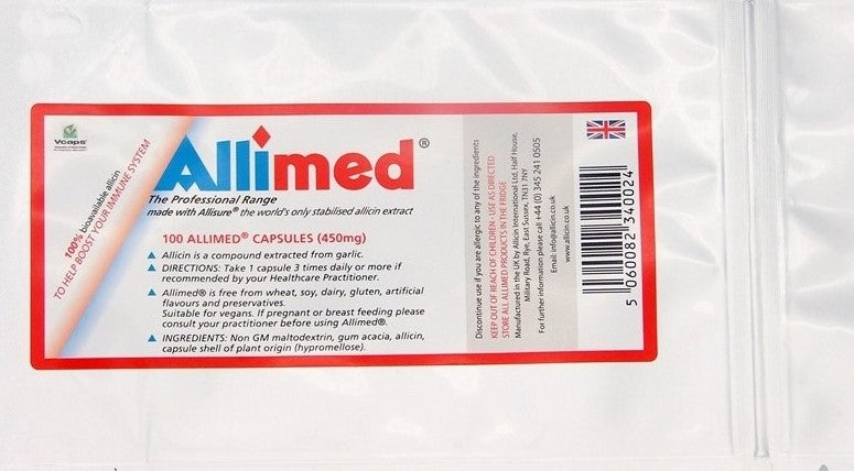 Allimed | 450mg | 100 Capsules | Allicin International | UK Supplement Hub
