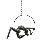 Sculpture Acrobat On A Ring Looking Up – Includes Chain – 22cm x 20cm x 7cm