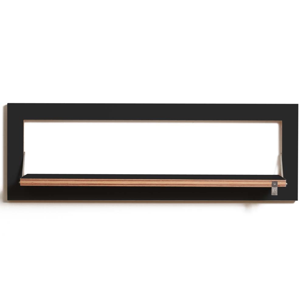 Ambivalenz – FlÌ_pps Shelves – 80cm x 27cm – Black – Black – Birch Plywood / Stainless Steel / Lacquer –
