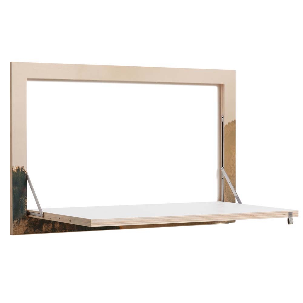 Ambivalenz – FlÌ_pps Desk Table – Alps – Beige Pink / Dark Green / White – Birch Plywood / Stainless Steel / Lacquer – 50 x 80 x 41 cm
