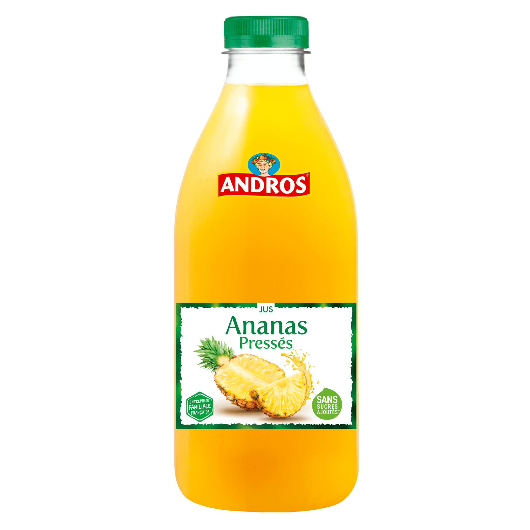 Ananas pressés – Fresh pineapple juice glass bottle – Andros, 1LAnanas pressés – Fresh pineapple juice – Andros, 1L – Chanteroy – Le Vacherin Deli