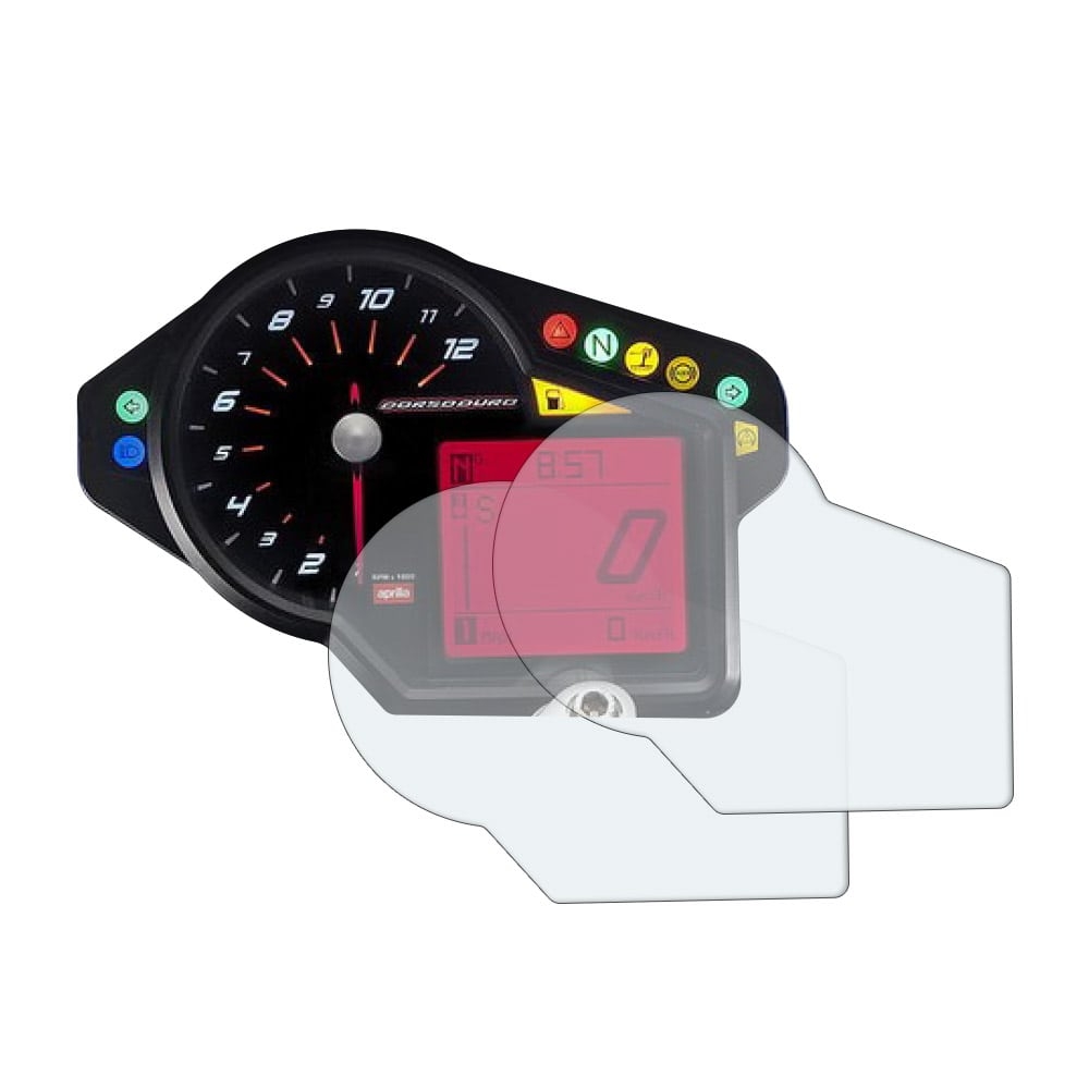 Aprilia Dorsoduro – Mana 850 – Shiver – RSV4 – Tuono Dashboard Screen Protector 2 x Ultra-Clear – Speedo Angels