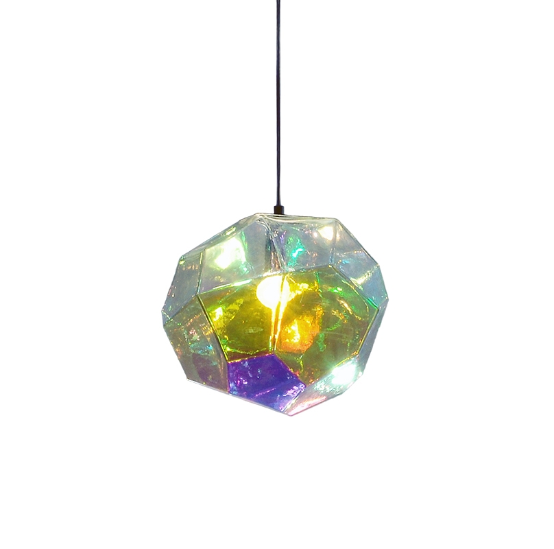 Innermost – Asteroid Pendant Light by Koray Ozgen – Petrol – Silver / Yellow / Purple – Glass – 29cm x 30cm