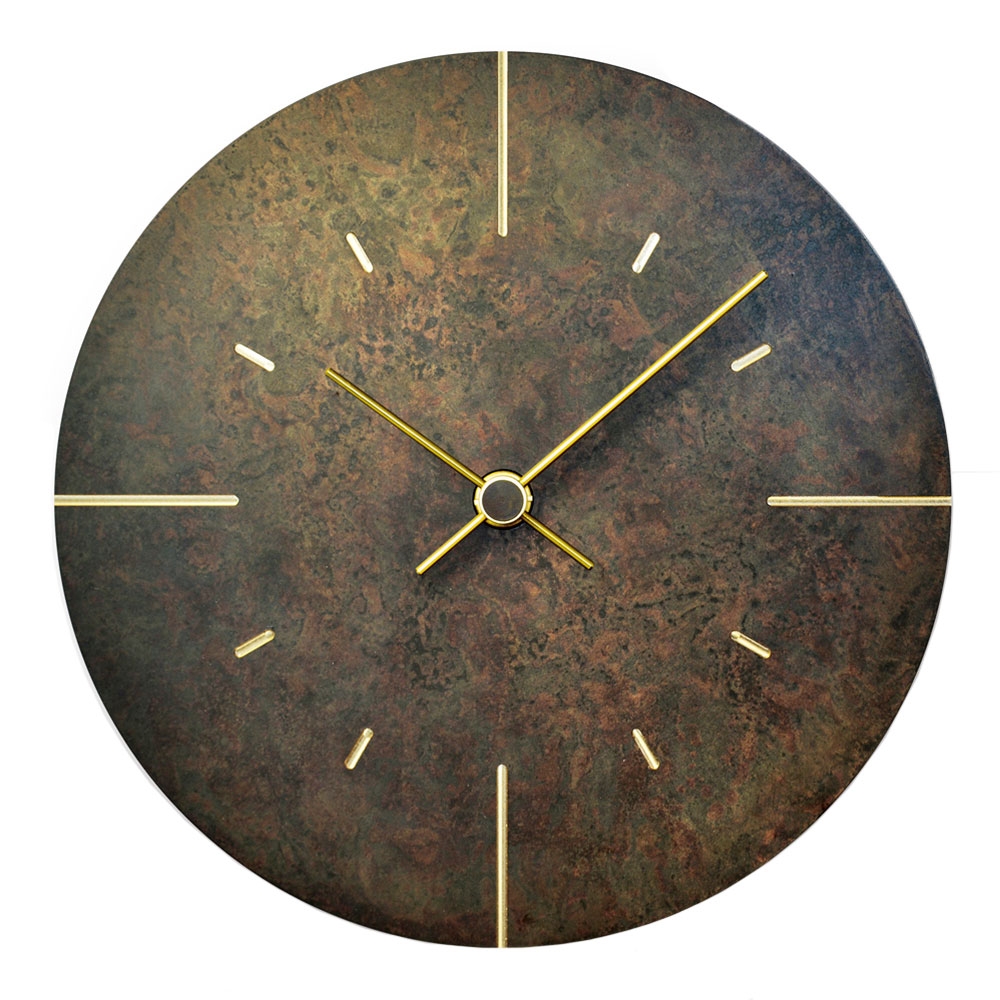 Lemnos – Orb Clock – Black – Black / Yellow / Copper – Brass – 18cm x 4.2cm