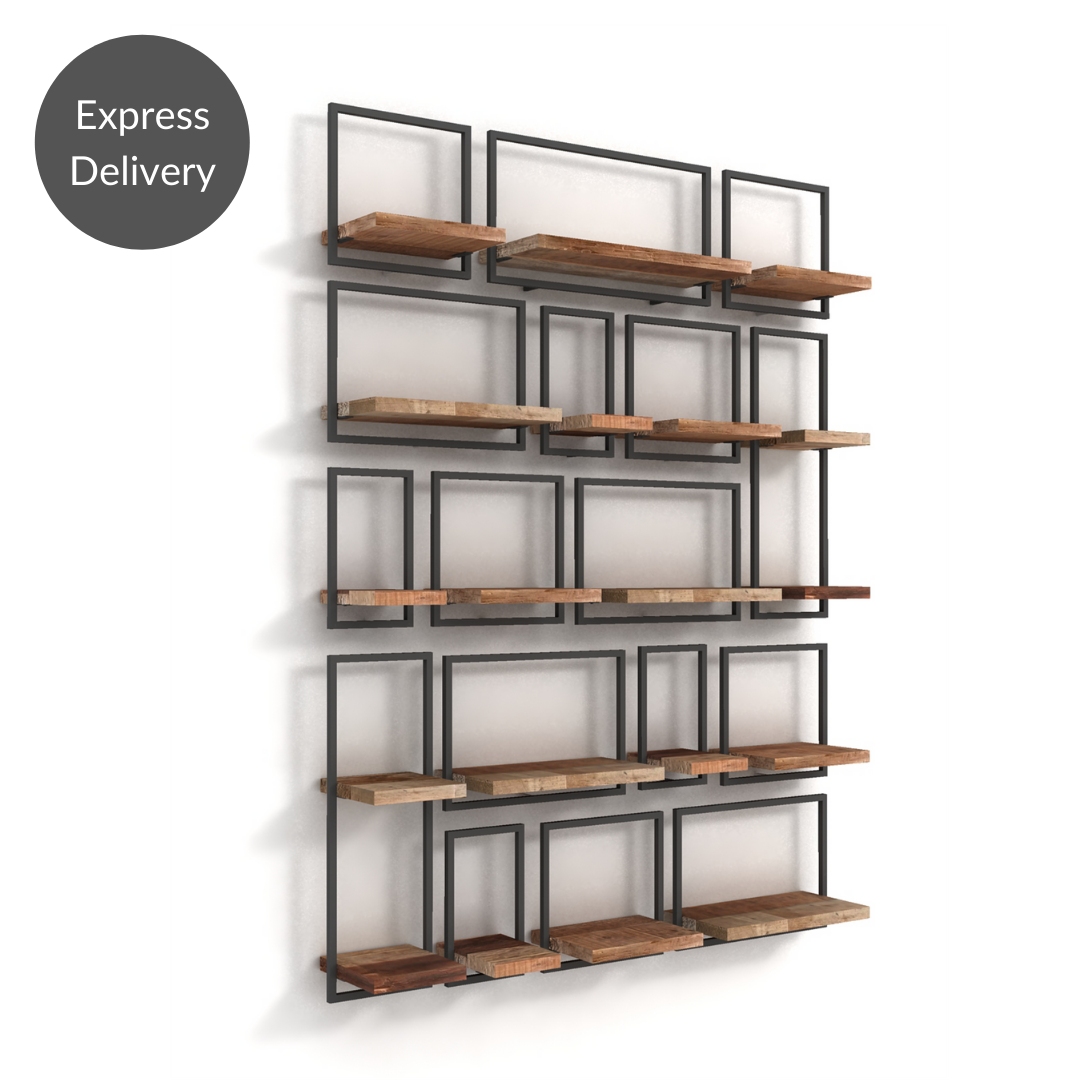 Shelfmate Composition 7 – The Hive – Shelving Unit – Acumen Collection American Walnut PC – Acumen Collection