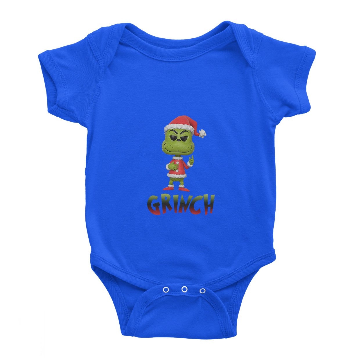 Christmas Grinch Santa hat – Baby Bodysuit, Royal Blue – Ai Printing