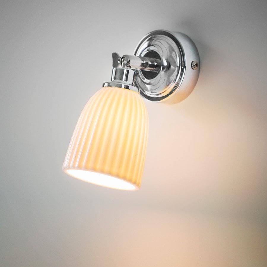 Elegant Alma Bathroom Spotlight Light with Porcelain Shade