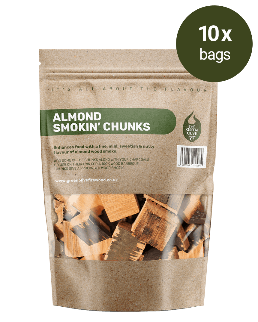 Almond Smokin’ Chunks – 10 Packs – Smokin’ – Green Olive Firewood