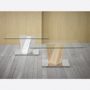 Luxury Glass Coffee Table with Oak or Marble effect base Oak – CGC Retail Outlet