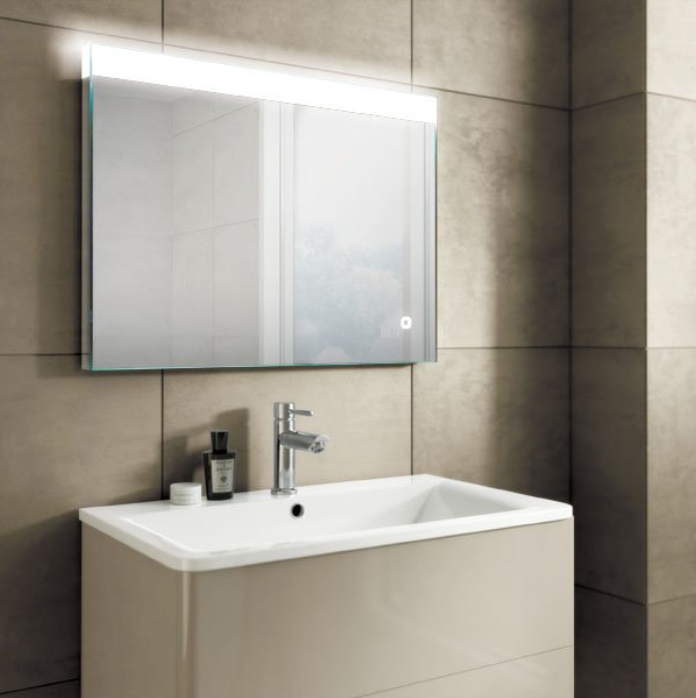 HiB Alpine – Rectangular LED Illuminated Bathroom Mirror – Alpine 80: H60 x W80 x D3cm – HiB LED Illuminated Bathroom Mirrors – Stylishly