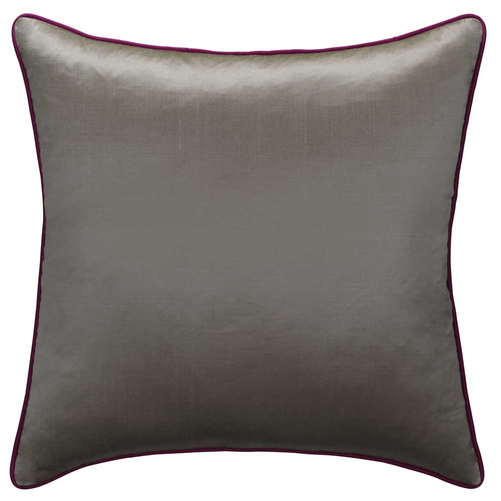 Andrew Martin – Markham Silver With Fuchsia Cushion – Tan / Pink – Silk / Duck Feathers  –