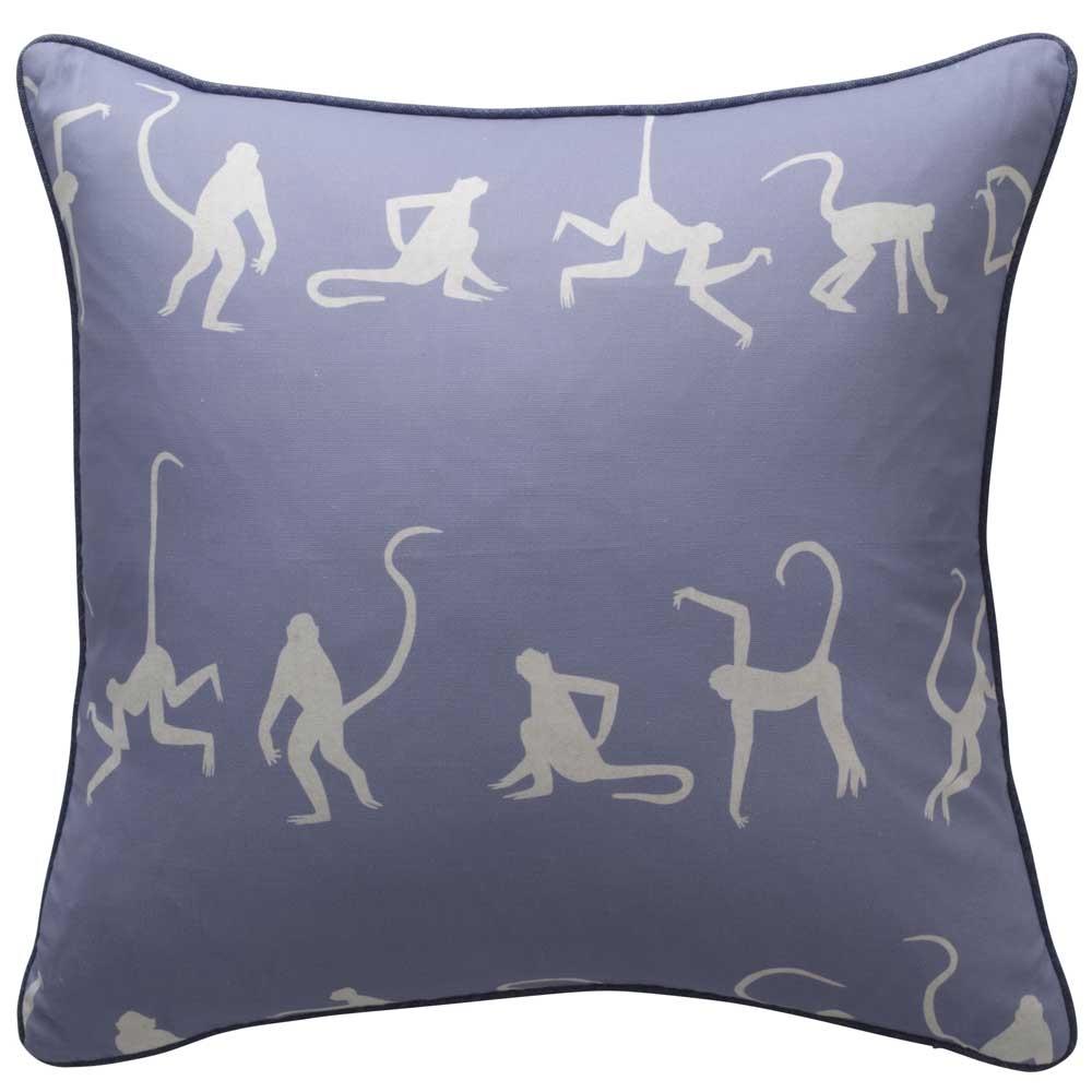 Andrew Martin – Monkey Puzzle Bluebell Cushion – Heather Purple / White – Duck Feathers  –
