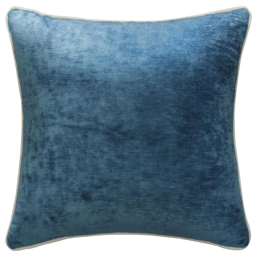 Andrew Martin – Mossop Kingfisher Cushion – Turquoise / White – Velvet / Duck Feathers  –