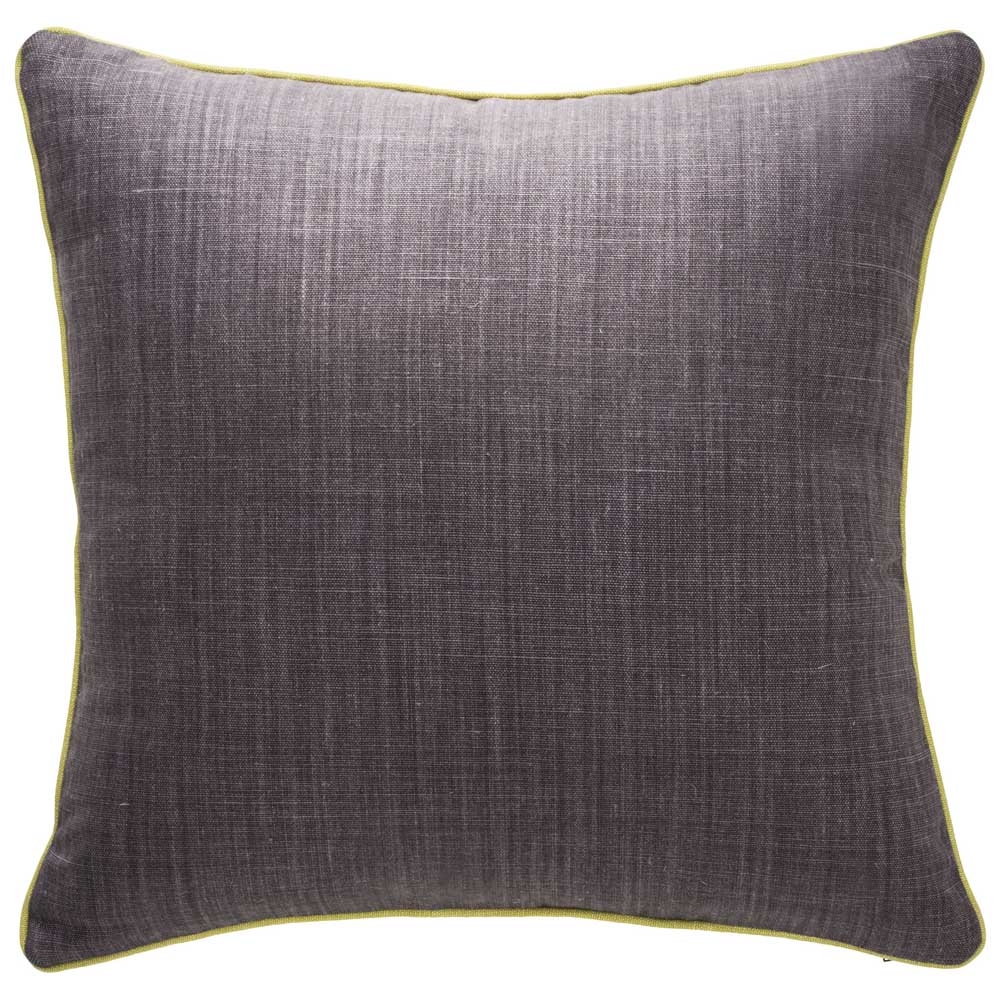 Andrew Martin – Onslow Fig Cushion – Plum / Yellow – Linen / Duck Feathers  –