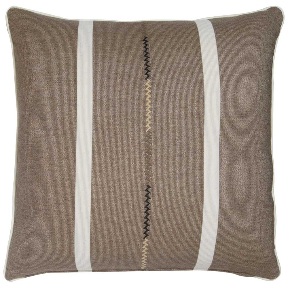 Andrew Martin – Panama Taupe Cushion – Brown / White / Gold – Duck Feathers  –