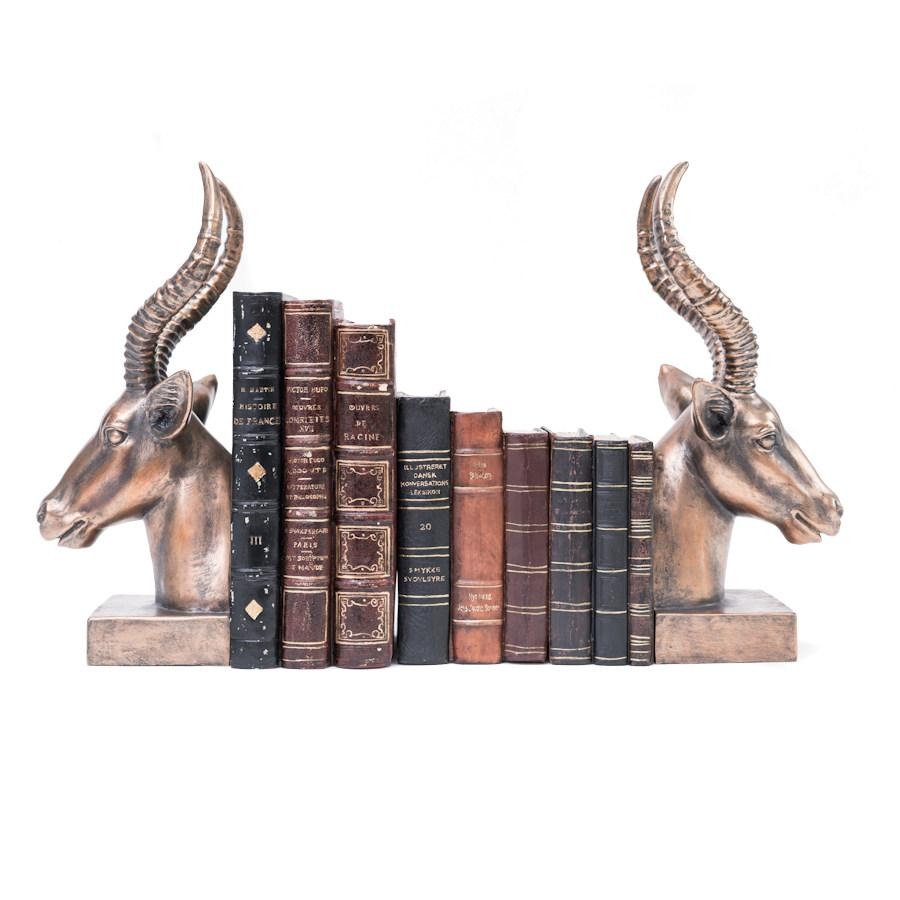 Sculpture Copper Antelope Bookends – 37cm x 16cm x 12cm