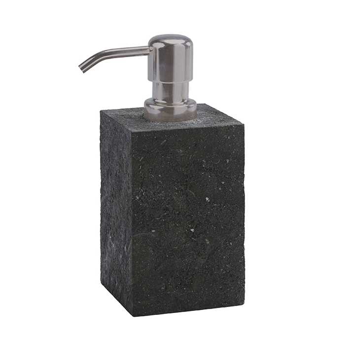 Aquanova – Slate Soap Dispenser – Black / Chrome – Slate / Stainless Steel – 10cm
