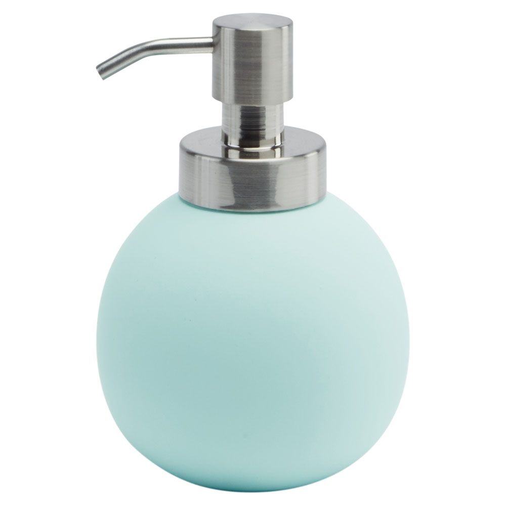 Aquanova – Cleo Soap Dispenser – Mint – Blue / Silver – Ceramic – 16.2cm x 11cm