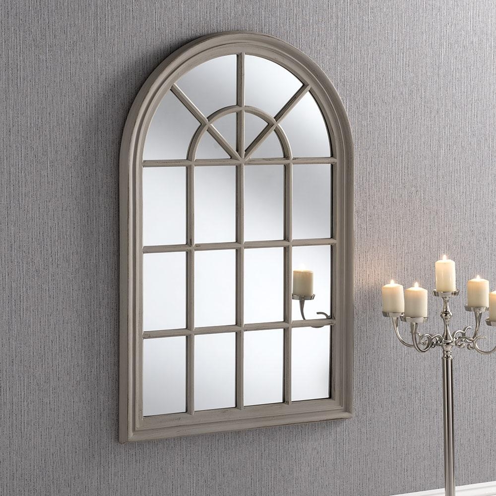 Britannia Arch Window Mirror – white – grey/ black – 180cm x 60cm – 119cm x 80cm – Grey 119cm x 80cm – Decorative Mirrors – Britannia Mirrors –