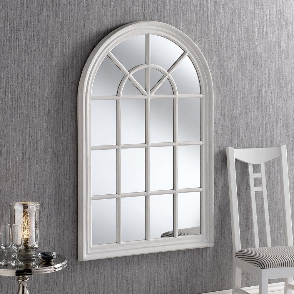 Britannia Arch Window Mirror – white – grey/ black – 180cm x 60cm – 119cm x 80cm – White 119cm x 80cm – Decorative Mirrors – Britannia Mirrors –