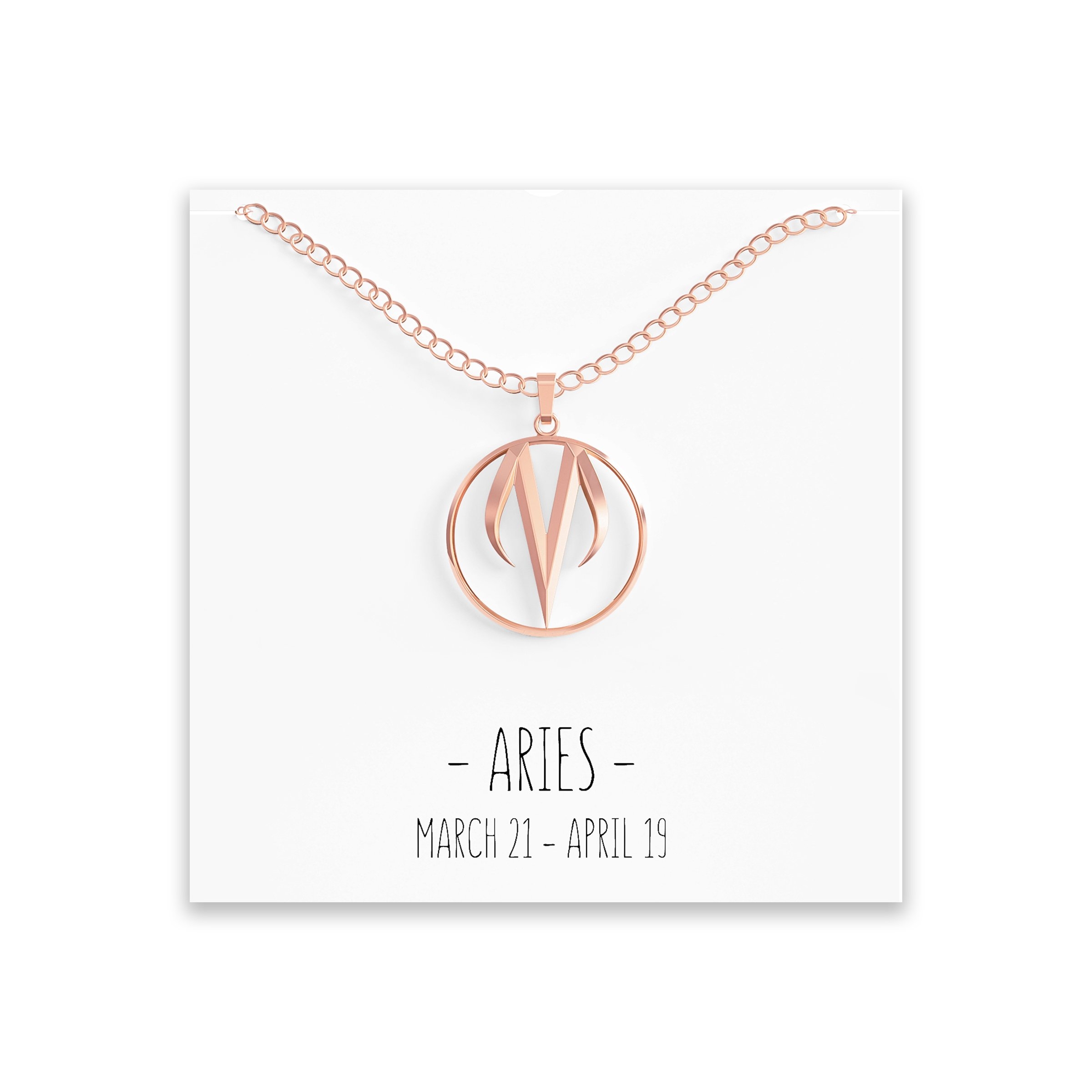 Aries Zodiac Necklace – Silver, Rose Gold & Gold Rose Gold – Happy Kisses