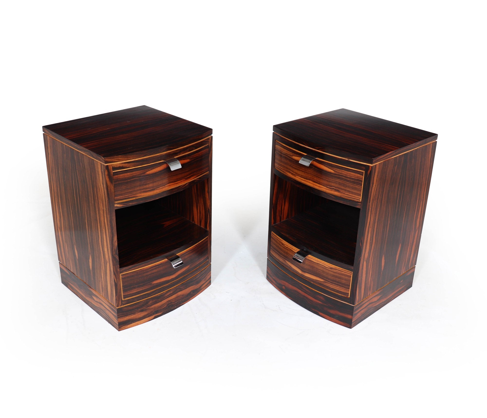 Art Deco Bedside Chests in Macassar Ebony – The Furniture Rooms