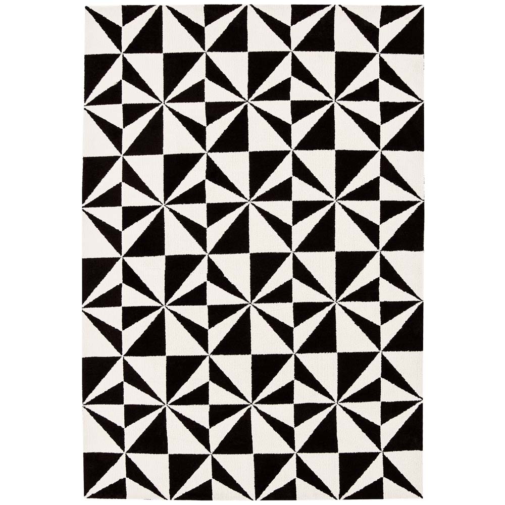 Asiatic London – Arlo Mosaic Rug – AR-01 Mono – 200 x 300 – Black / Cream – 100% Microfibre Polyester – 100cm