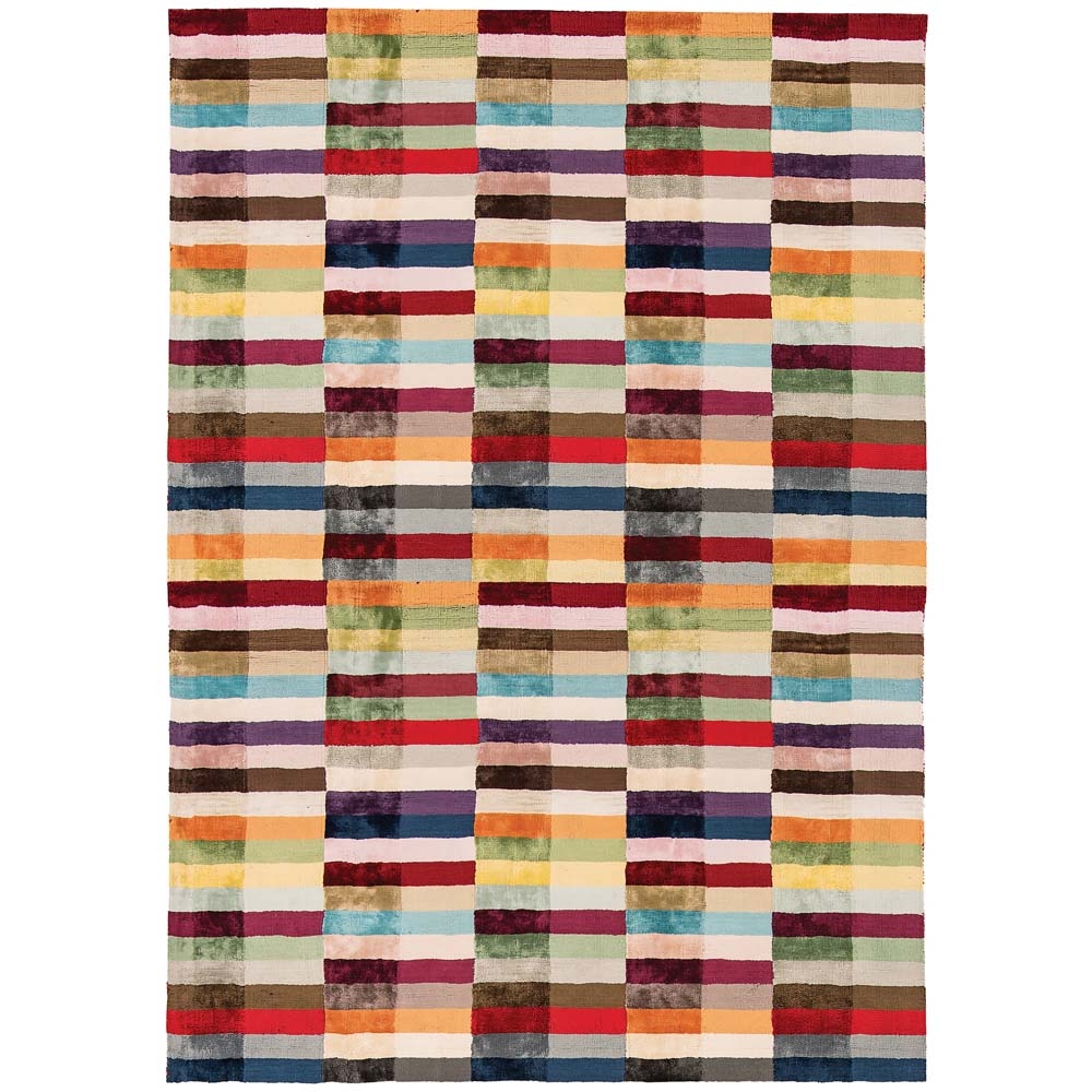 Asiatic London – Deco Rug – Multi – 120 x 170 – Red / Grey / Yellow – 100% Viscose – 120cm