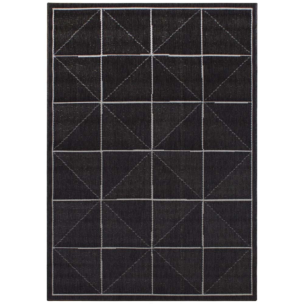 Asiatic London – Patio Check Rug – PAT-07 Charcoal – 160 x 230 – Black / Grey – 100% Polypropylene – 80cm