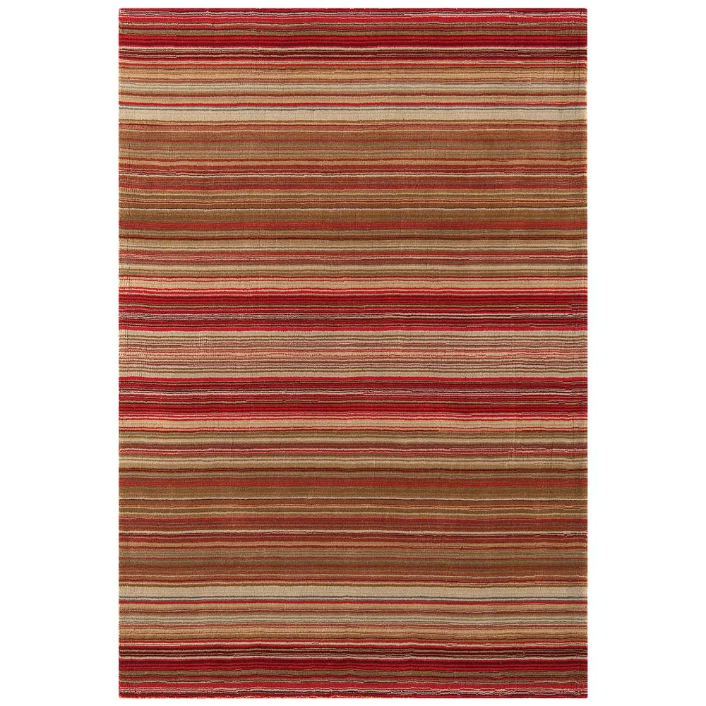 Asiatic London – Pimlico Fine Stripe Rug – Red – 120 x 170 – Red / Brown / Beige – 100% Wool – 66cm