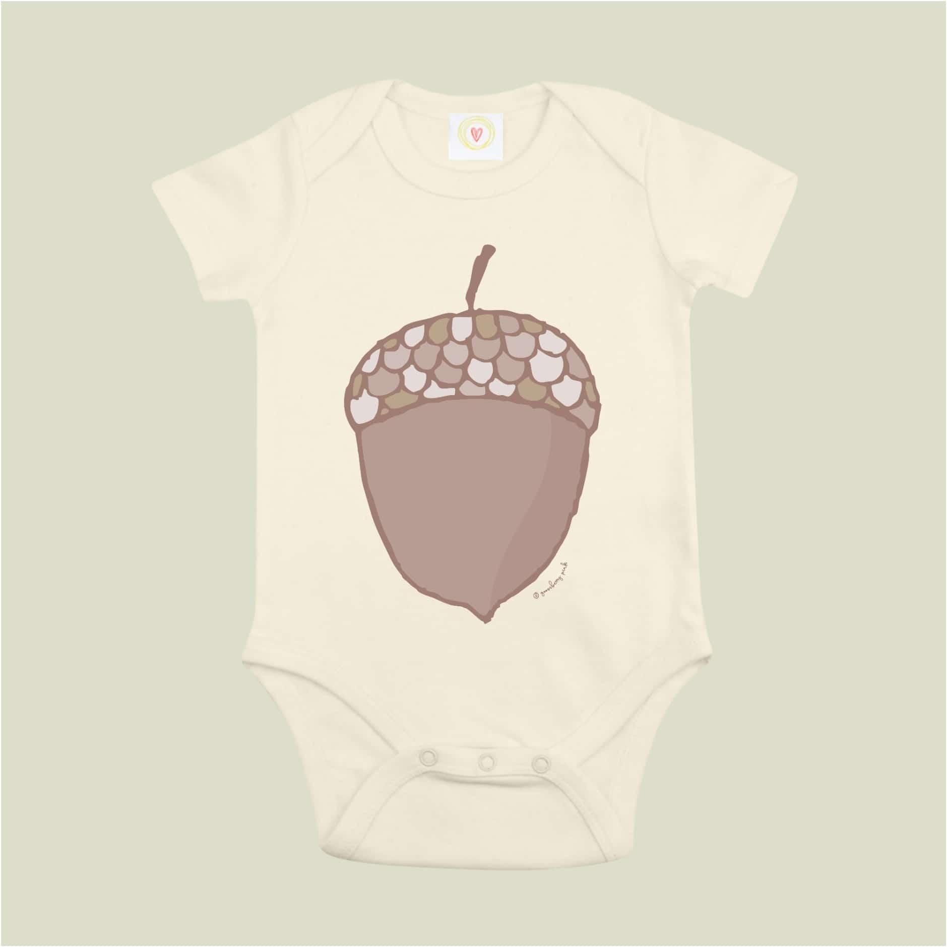 Natural Organic Cotton Baby Bodysuit – Nutty – 3-6 months – Ethikel