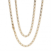 Women’s 925 Sterling Silver Link Paperclip Chain, Yellow Gold Colour Chain Necklace, 18″