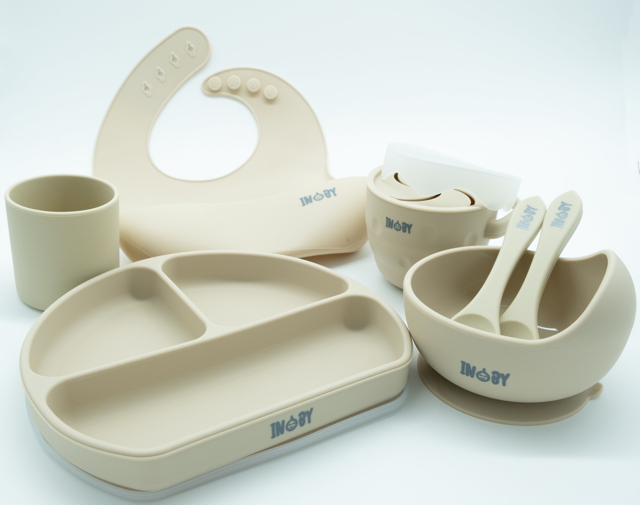 INOBY Silicone Complete Weaning Set Beige