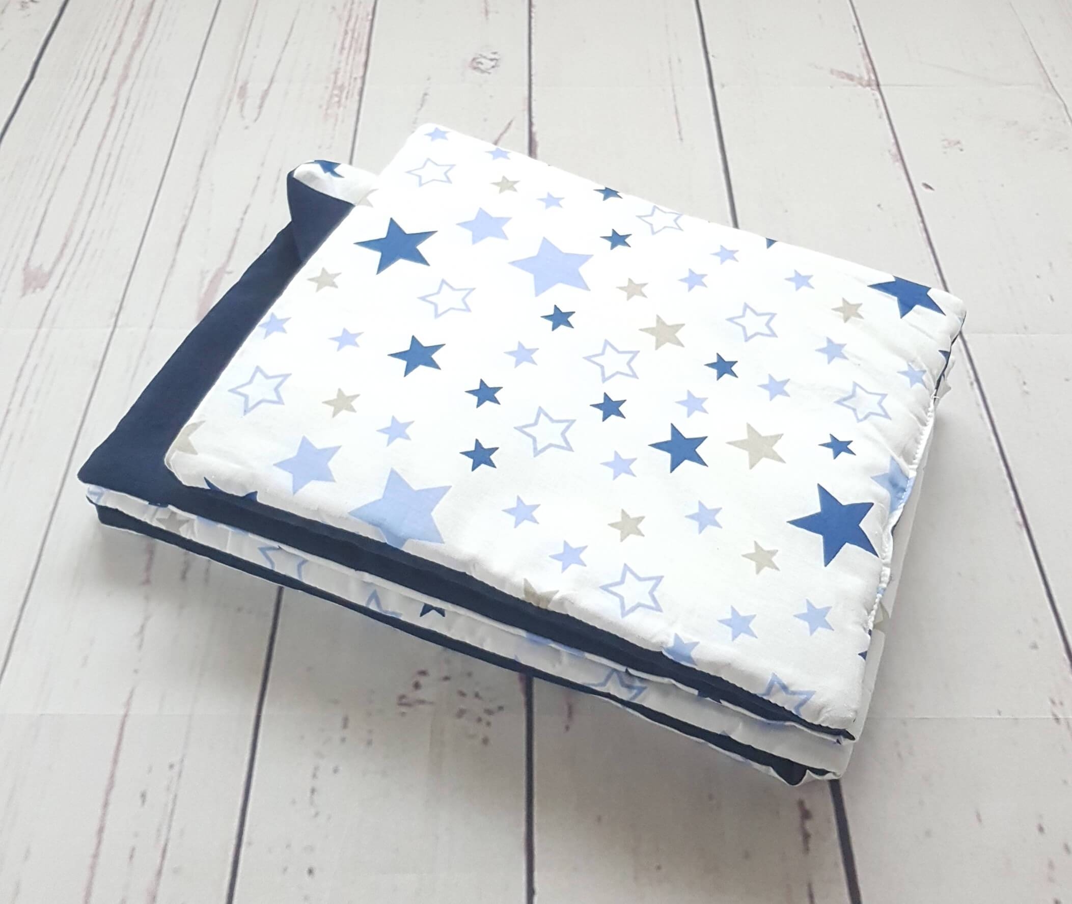 Baby Blanket & Pillow Set – Newborn – Midnight Stars Navy/ Stars – evCushy – evCushy