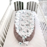 Baby Pod XL Mint Roses – Mint Roses/ Grey Bottom + Liner – evCushy
