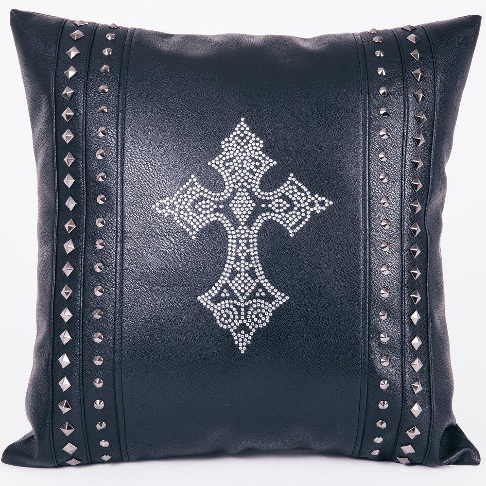Faux Leather Cushion – Gothic Cross Wall Art