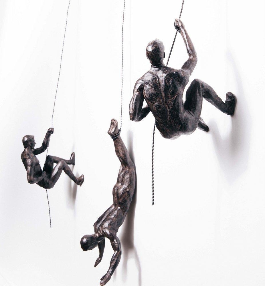 Sculpture Bronze Climbing Men Trio – 19cm x 10cm x 16cm