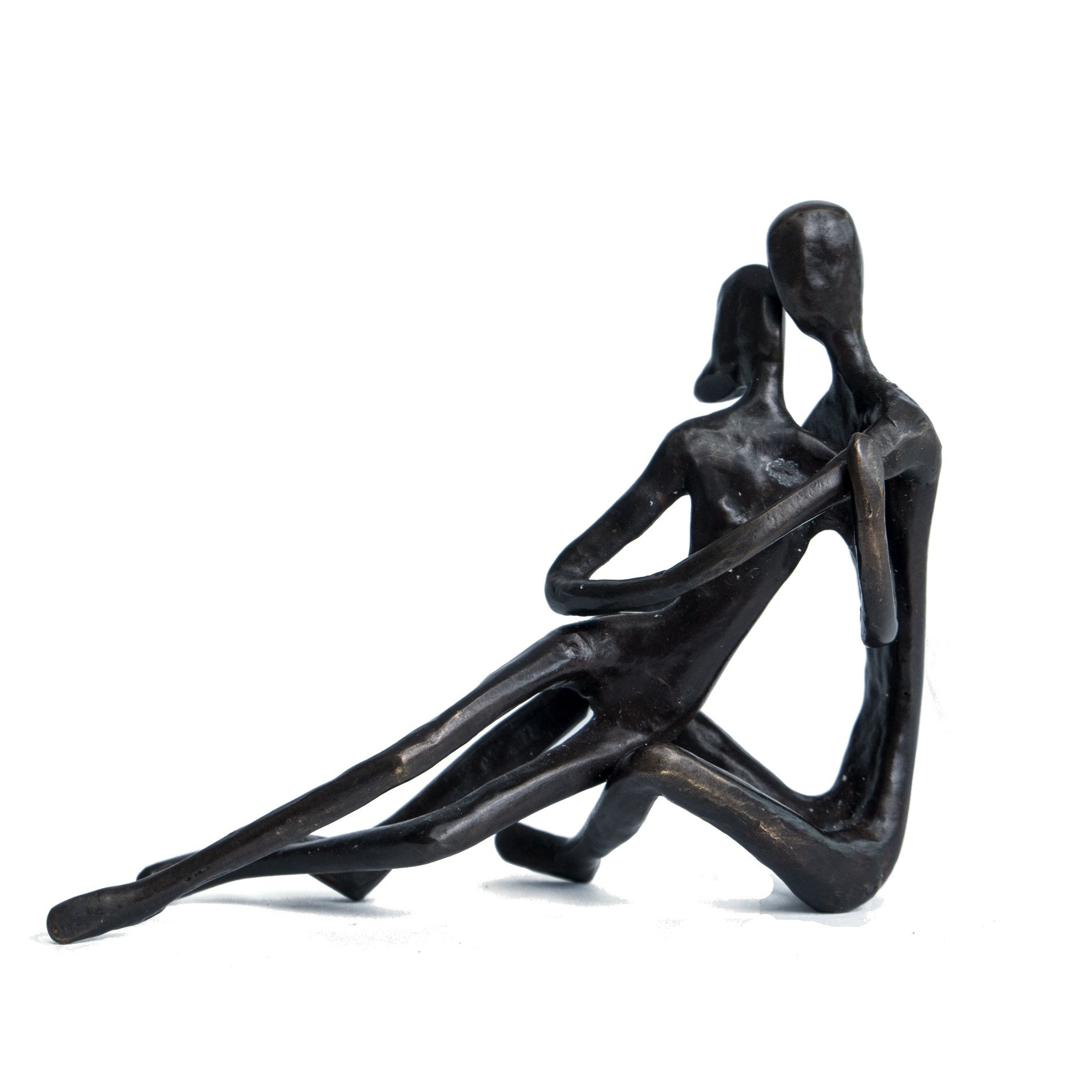 Solid Bronze Sculpture – Couple Embracing – 10cm x 14cm x 6cm