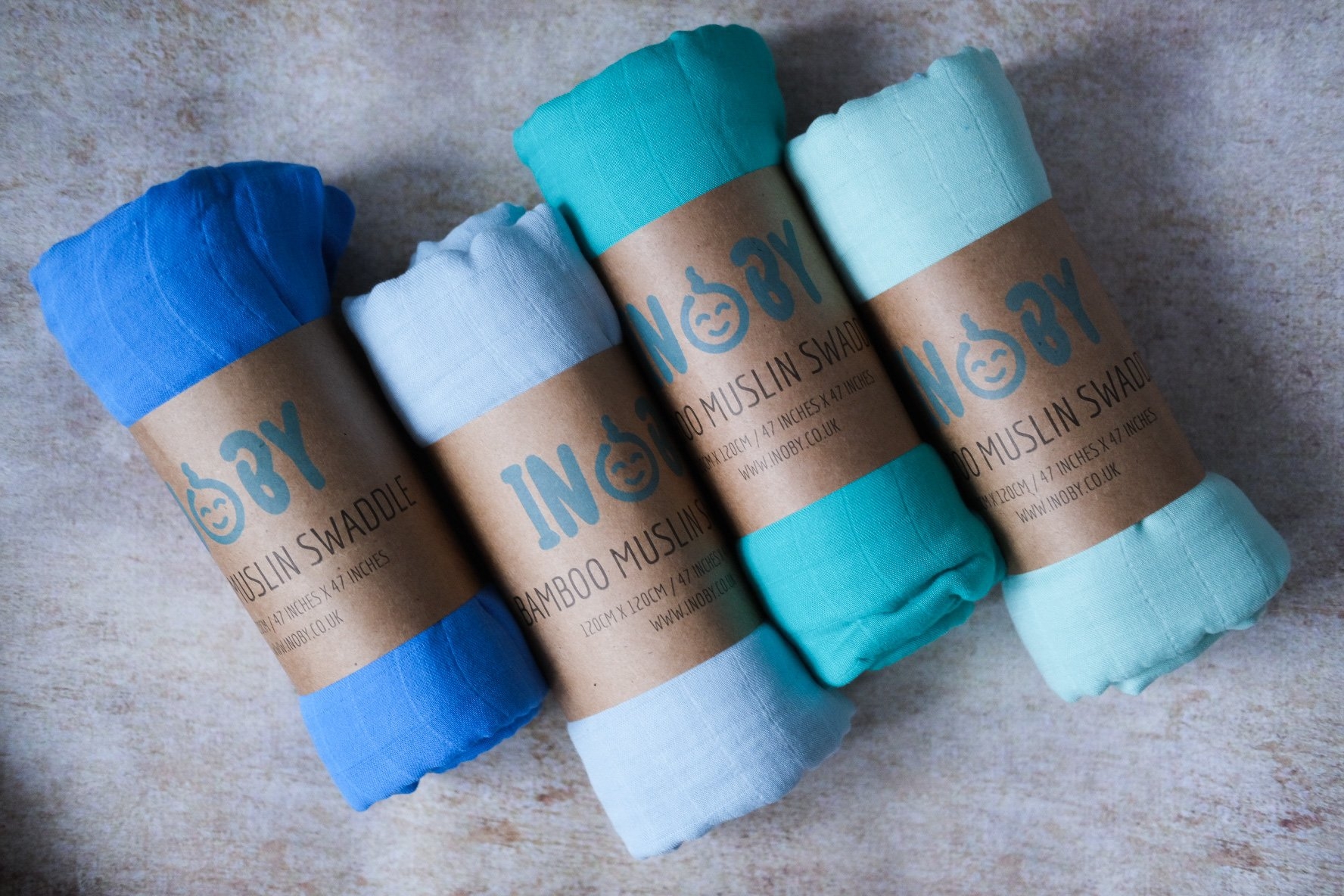 Buy Bamboo Cotton Baby Swaddles Online | UK | Inoby Turquoise