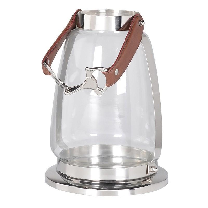 Glass Lantern With Stirrup Handle – CH – Folk Interiors