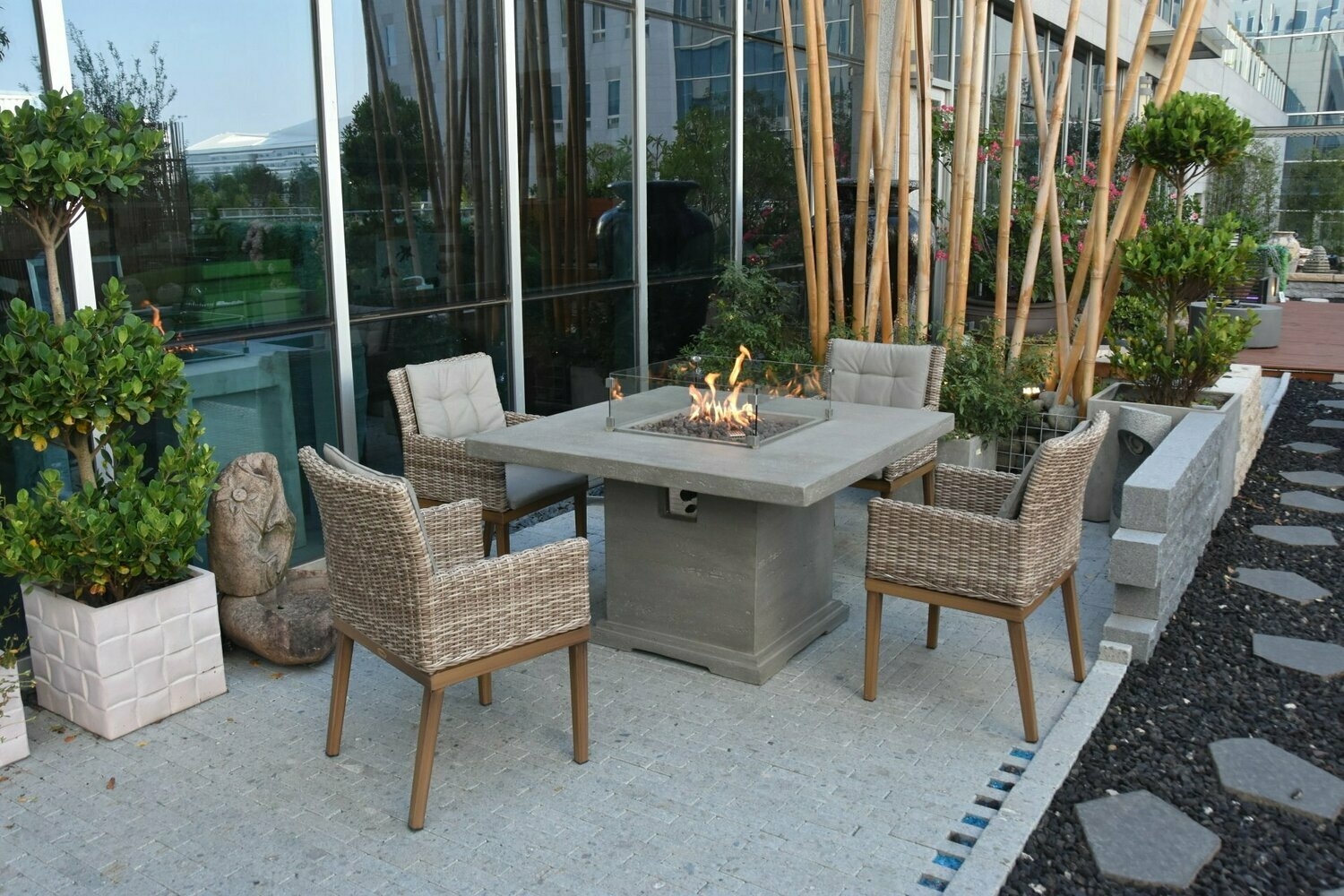Elementi Birmingham Dining Table – Outdoor Fire Pit – Forno Boutique